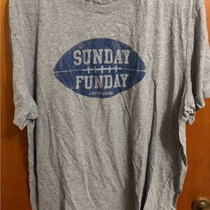Life Is Good Gray and Blue Sunday Funday Men's Tee